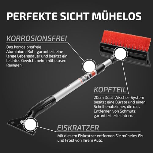 HEYNER® Eiskratzer 4in1, faltbarer Scheibenreiniger mit 20 cm – Ansicht 5
