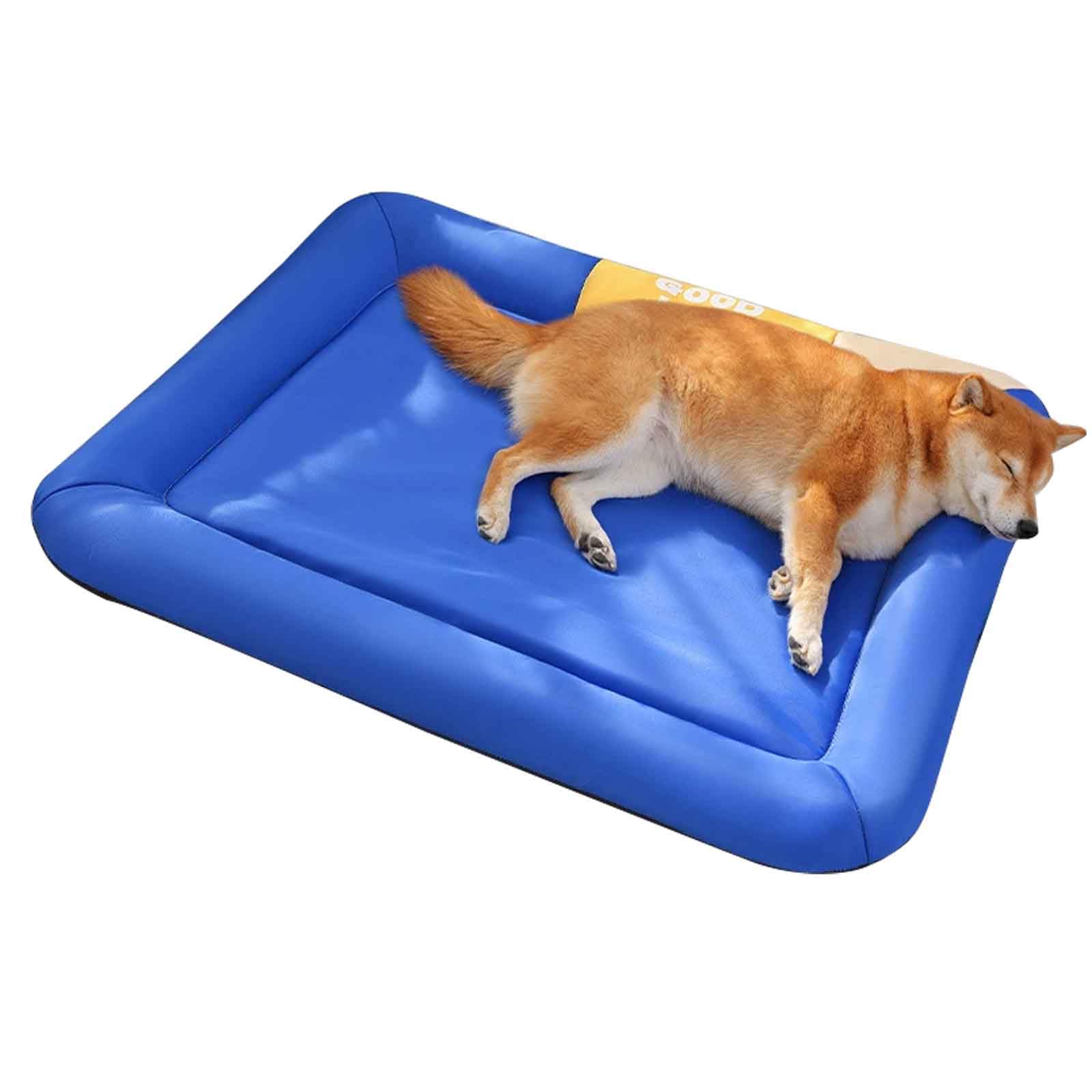Cuccia per Animali Domestici Antiscivolo, Tappetino Refrigerante per Cani, Impermeabile, Cuscino per Cani in Tessuto Oxford, Ideale per Cani E Gatti nella Calda Estate,Blu,L