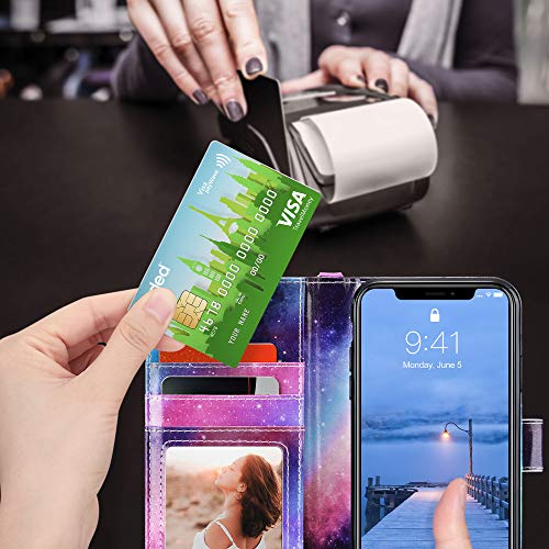 ULAK iPhone Xs Max Wallet Case, Premium PU Leather Case with Kickstand Card Holder ID Slot and Wristlet Shockproof Protective Cover for Apple iPhone Xs Max, Mandala Floral - Thumbnail 7