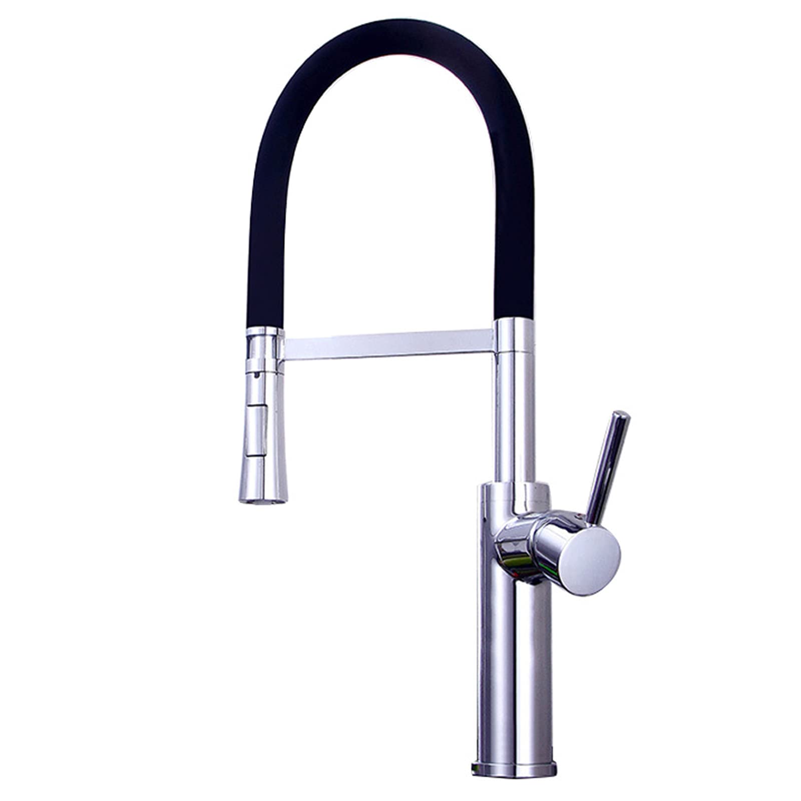 ZYCHSJXA Kitchen Bath Taps Faucet with Pull Down Sprayer, High Arc Out Sink Faucet, 360 ° Swivel Brass Chrome Single Handle Mixer for Sinks