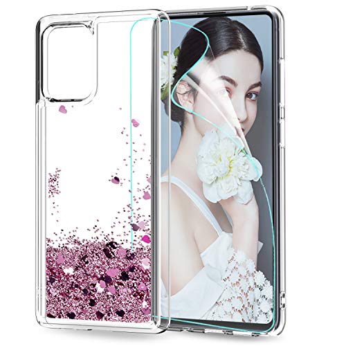 LeYi Funda Samsung Galaxy S10 Lite / A91 Silicona Purpurina Carcasa con HD Protectores de Pantalla, Transparente Cristal Bumper Telefono Gel TPU...