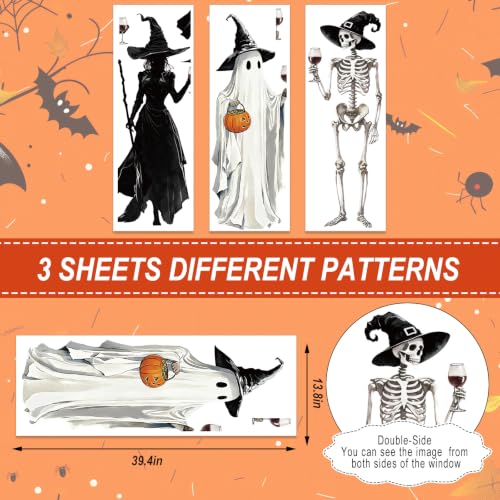 Whaline Large Halloween Window Clings Ghost Witch Skeleton 39.4 x 13.8 inch by Whaline - Used condition - Image 2
