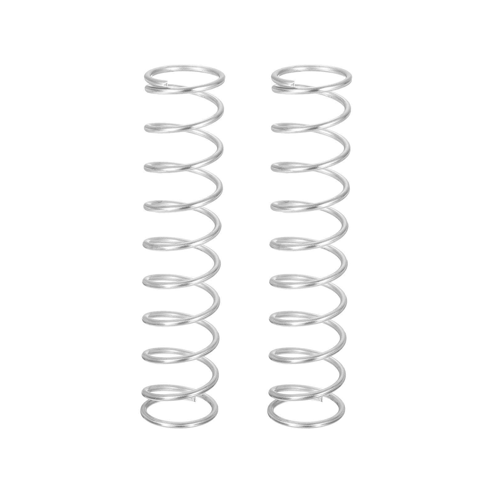 sourcing map Drukveer, verlengde veer, 5 stuks roestvrijstalen drukveren Draaddiameter 1,8 mm, buitendiameter 12/14/16/18/20/22/25 mm, lengte 30-90 mm Compressie-retourveer, 1,8x25x90 mm (Color : CS