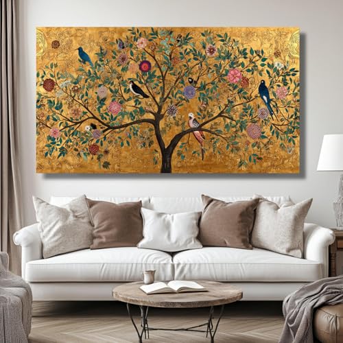 Tableau à l'huile classique 60x105 nature oiseau sans cadre - 3