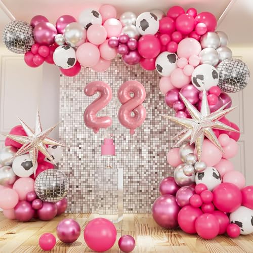 Image of TONIFUL 16 Inch 10 Pcs Light Pink 0-9 Birthday Number Balloons | Small Custom Digital Mylar Foil Ballons for Girl's Birthday Engagement Graduation Anniversary Baby Shower Party Decorations