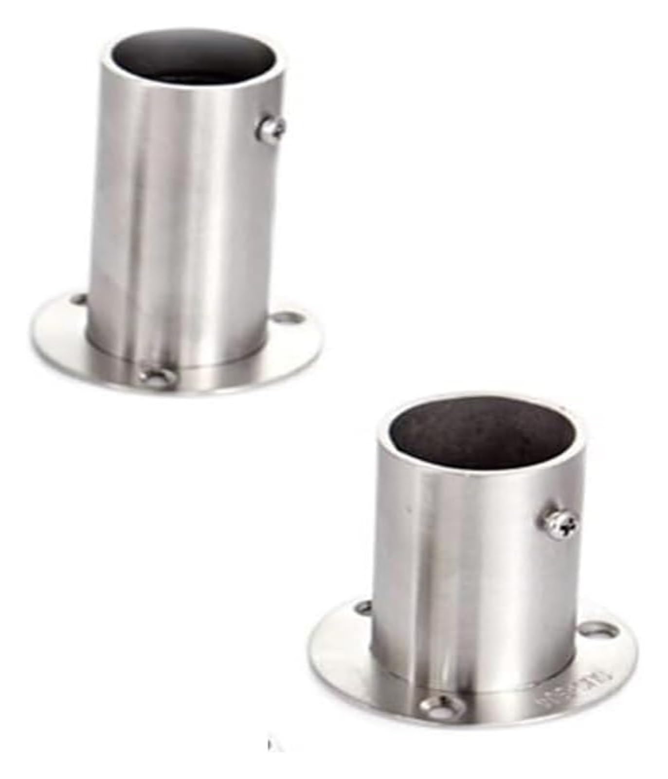 QRLKJHGFA Round Wardrobe Brackets Sockets, Stainless Steel Wardrobe Pole Socket Brackets, Pack Of 2, For 19-32mm Tube 60-80mm H(25mm H60mm,201 Stainless Steel)