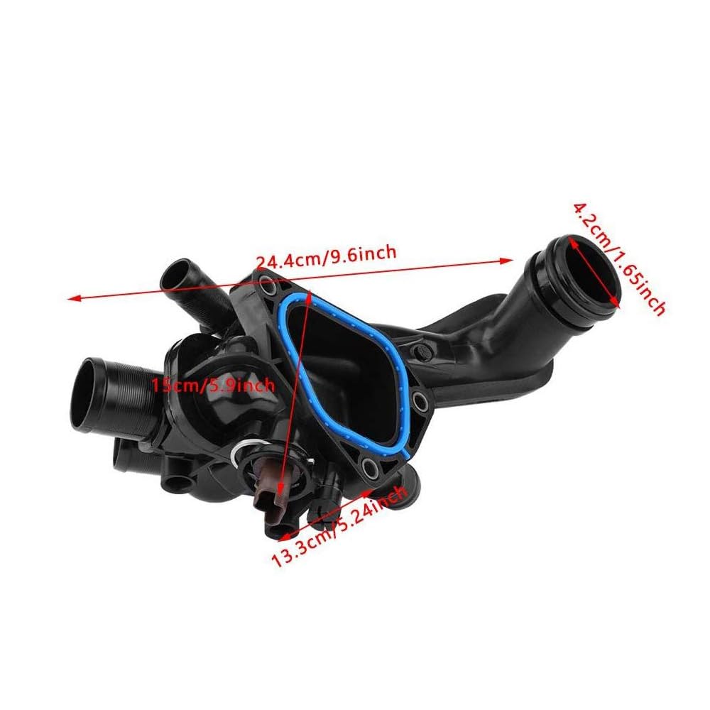 Obudowa termostatu płynu chłodzącego (termostat + zespół obudowy) 9808646980 V764558080 do Mini R56 R55 i Peugeot 207 208 308 508 2008 3008 1.4 1.6 16Vti