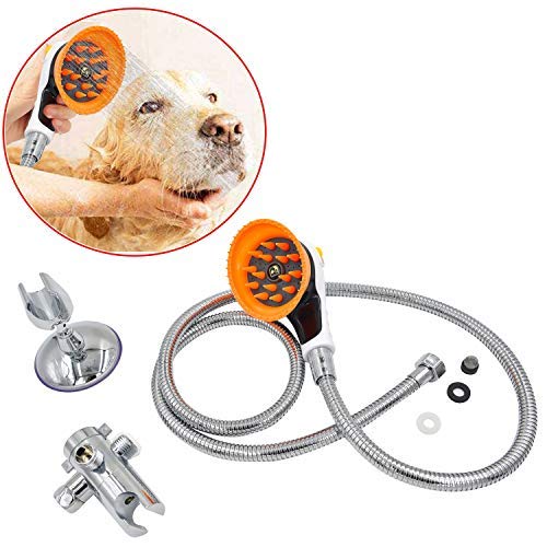 YaoLONG Pet Shower Sprayer Attachment Set,Innovative Shower Brush and