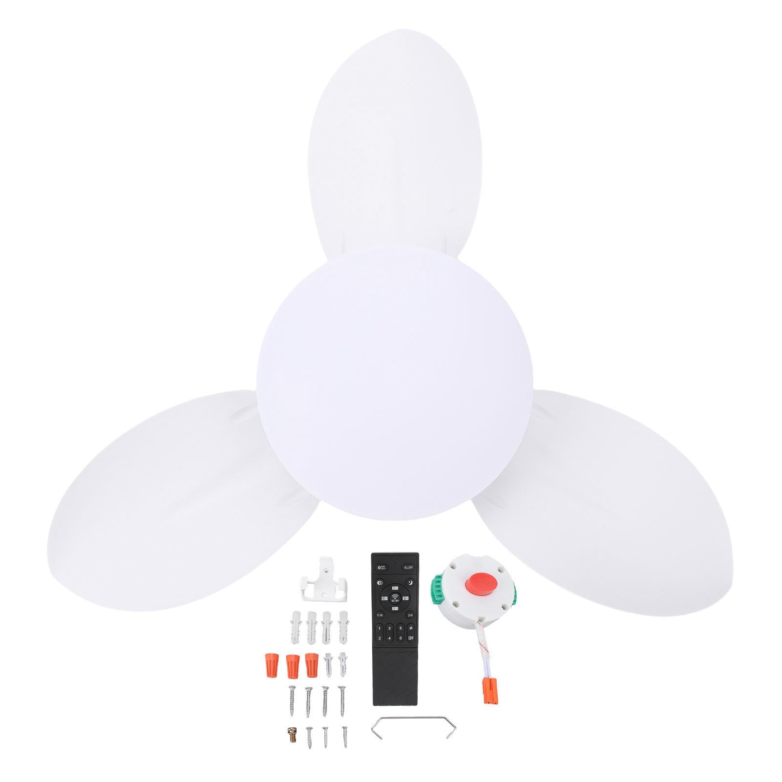 Cocoarm Wentylator Sufitowy Wentylator Sufitowy do Montażu Podtynkowego 25 Cali ABS LED z 6 Prędkościami Możliwość Przyciemniania Dwustronny Pilot z Silnikiem Prądu Stałego do Sypialni, Kuchni,