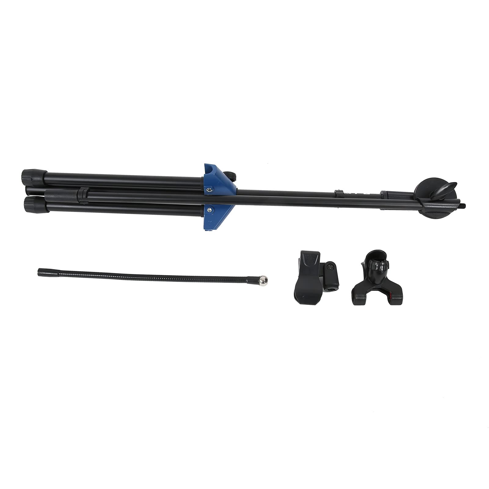 Qqmora Treppiede Pieghevole con Supporto per Microfono Ponderato, Regolabile per Prestazioni Vocali 70-180 Cm, Nero, 1 unità
