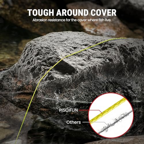 Image of Piscifun Onyx Braided Fishing Line, Superline Abrasion Resistant Braided Lines, Zero Stretch Super Strong, Low Memory, Fast Water Cutting PE Fishing Lines, 6lb-150lb