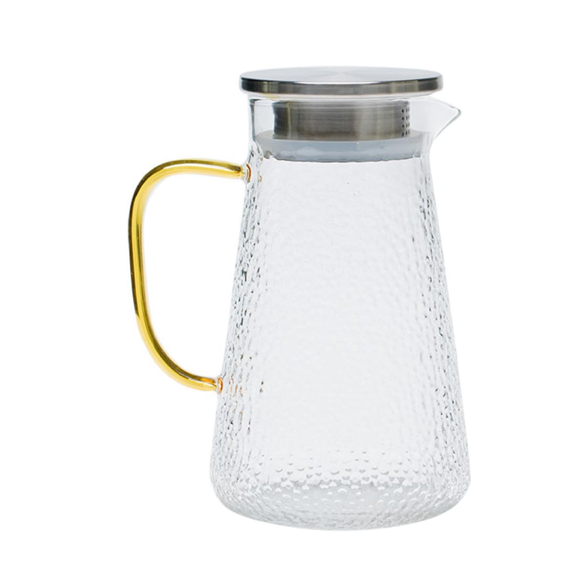 Jarra de Agua Fría con Tapa de Acero Inoxidable y Vidrio Transparente Multifunción para Jugos y Bebidas Caseras Resistente y Elegante para Cenas y Fiestas