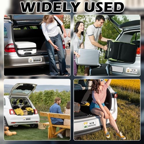 Image of 4Pcs Novice Driver Car Stickers, Beginner Magnet for Car Student Driver Sign, Lovely New Driver Sticker for Keeping a Safe Distance on the Road Supplies