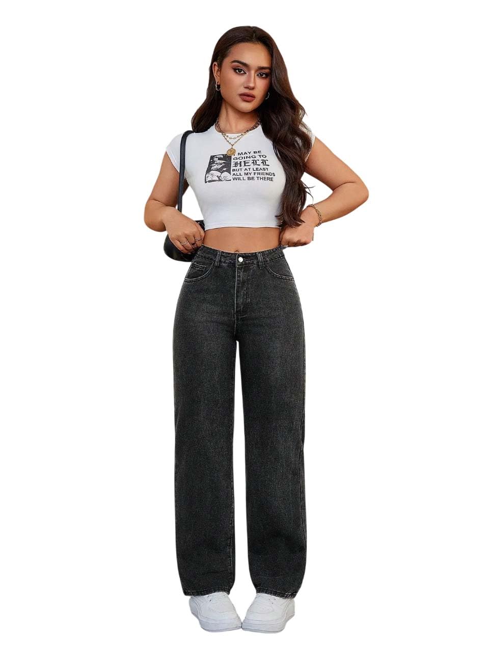 Women’s High Waist Straight Fit Denim Jeans | Stretchable| Wide Leg & Regular Fit Stylish Wear-image-43