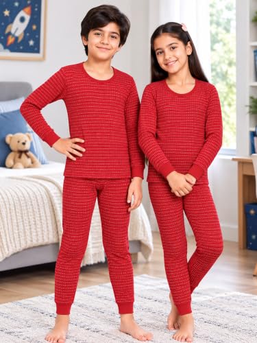 Image of Bodycare Insider Anti-Bacterial Solid Kids Thermal Top & Bottom Unisex Set