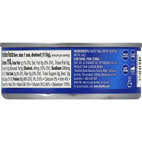 Image of StarKist Solid White Albacore Tuna in Water Low Sodium - 5 oz Can (Pack of 4)