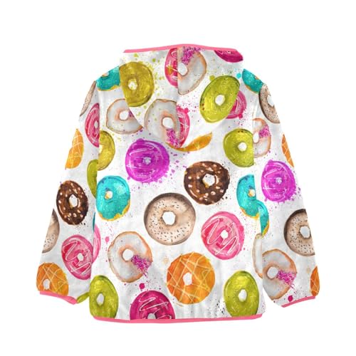 OTVEE Colored Donuts Seamless Kids Hoodie Jacket Fall Spring Full Zip Warm Outwear Coat2