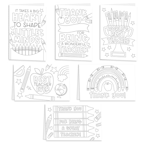 Cartes de remerciement pour enseignant Hadley Designs en noir et blanc