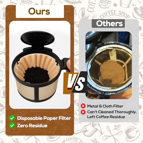 Image of 200 Count Coffee Filters Disposable Paper Filters for Ninja PB051 PB041 & Specialty Pod /Grounds Single-Serve Coffee Makers (200, Brown)