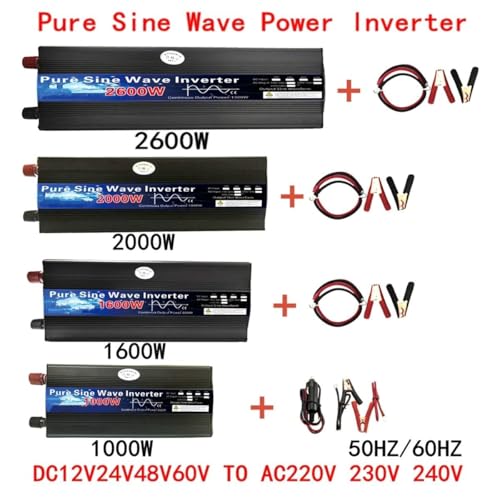 Convertisseur CC 12V vers CA 220V 2600W avec affichage LED pour voiture
