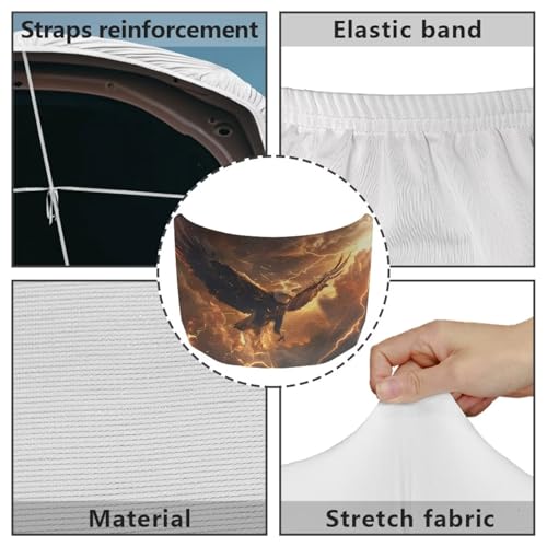 Image of Car Hood Cover, Eagle Lightning 59x39 Inch Waterproof Sunproof Auto Hood Wrap Blankets, Easy Installation Automotive Exterior Accessories