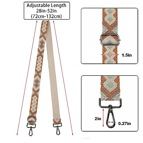 Image of LVYOUME Purse Strap Silver Hardware Wide Bag Straps Replacement Crossbody Adjustable Shoulder Strap for Purses