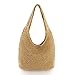 Domybest Sac de Paille Femme Sac Main en Paille Tissé à la Mode Sac à Bandoulière Vintage Sac Porté épaule Femme de Grande Capacité Sac de Paille Plage d'été Femme