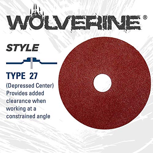 Image of Weiler 59494 Wolverine Aluminum Oxide Resin Fiber Sanding & Grinding Disc, 4 inch Diameter, 60 Grit, 5 /8 inch Arbor Hole (Pack of 25)