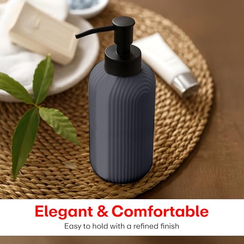 Image of Rioware 300ml Ceramic Soap Dispenser for Kitchen & Bathroom, Grey