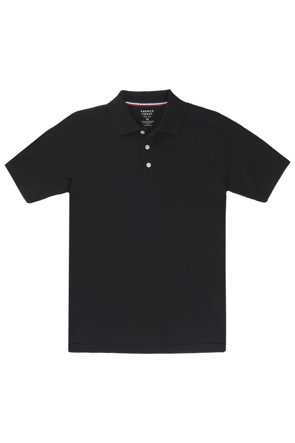 French Toast Boys Short Sleeve Pique Polo Shirt (Standard &amp; Husky), Black, 10