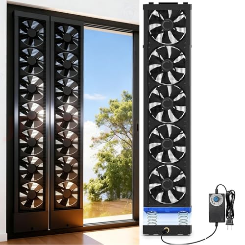 Image of 41.5-43.3 Inch Vertical Window Fan For Sliding Windows Mute Stepless Speed Control (0-2800 Rpm) Window Exhaust Fan Waterproof Vertical Window Fan
