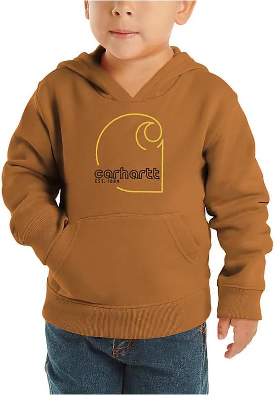 Carhartt Kid's CA6586 Long-Sleeve Graphic Sweatshirt - Boys - 2 Toddler - Brown