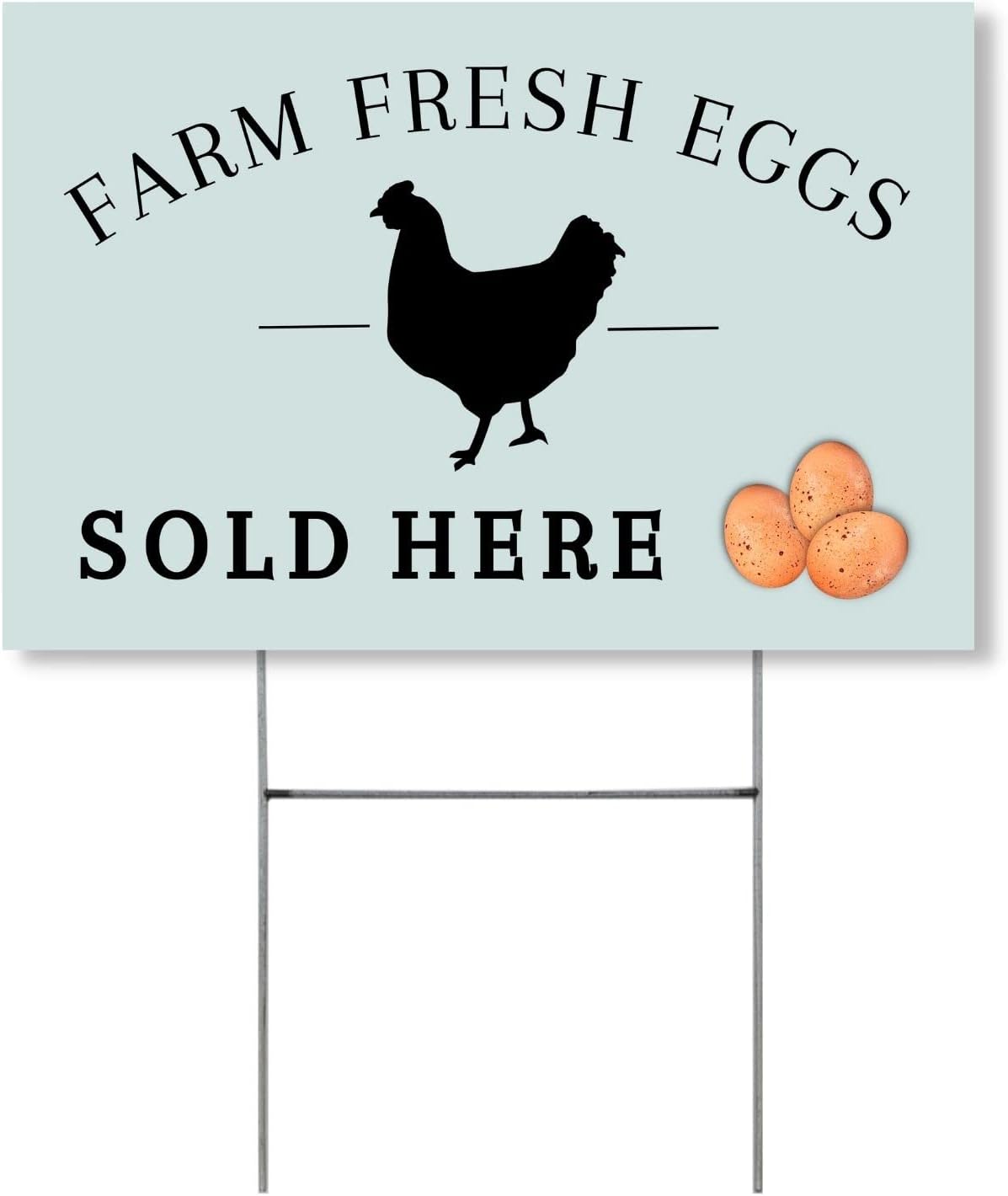 Fresh Farm Eggs Sold Here Yard Sign | Measures 18x12" inches | Chicken Coop Supplies | Farm Fresh Eggs Supplies Chicken Farming Supplies