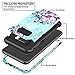 Casetego for Galaxy S8 Case,Glow in The Dark Three Layer Heavy Duty Sturdy Shockproof Full Protection Rugged Hard PC+Soft TPU Bumper Case for Samsung Galaxy S8,Blue Flower