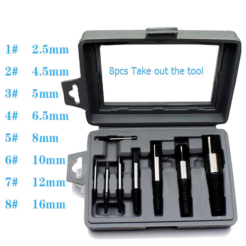 8PCS/Set Remover Drill Tool Broke Water Pipes Take Out Speed Extractor 2.5mm-16mm Screw Easy Take Out Speed Pipe Fittings