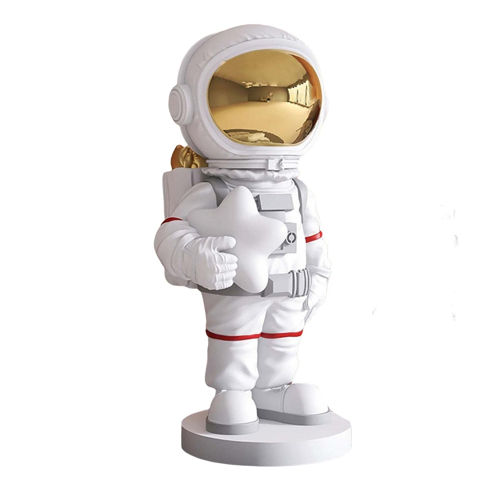 Estatua de astronauta coleccionable, figuras espaciales para niños y adultos, decoración de dormitorio, sala de estar (blanco)