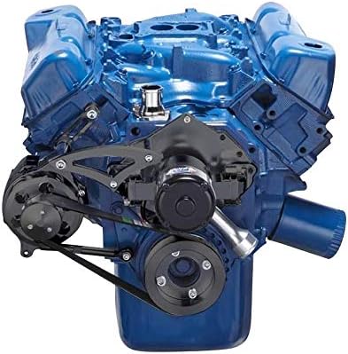 Black Alternator Bracket Replacement for 351C Cleveland Engines with Electric Water Pump