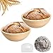 Produktbild CABINA HOME 2 Stücke Gärkörbchen Rund Brotkorb Gärkorb Peddigrohr für Selbstgemachtes Brot mit Leinen Liner und Kunststoffschaber (20cm)