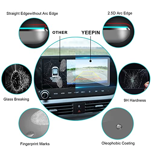 YEE PIN Screen Protector Compatible with Hyunda*i Bayon 2022+ 10.25 Inch Navigation Protective Film GPS Navi Film 9H Tempered Glass Protection Scratch-Resistant - Image 3
