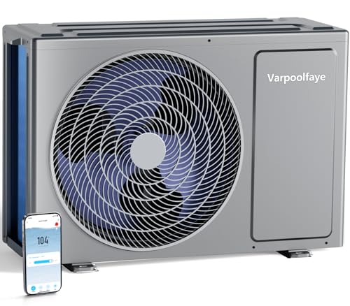 Varpoolfaye Electric Pool Heater For Inground Pool 27000 BTU Swimming Pool Heat Pump Above Ground Pool Heater 120V 7000 Gallon Heating or Cooling WiFi Control Schedule
