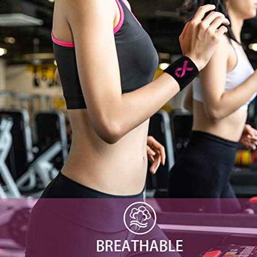 Sports Breast Cancer Awareness Pink Ribbon Socks& Wristbands Set For Baseball,Basketball,Softball,Lacrosse- 2 Pairs Athletic Digital Camo Crew Socks + 4 Pcs Wrist Sweatbands #TOP7