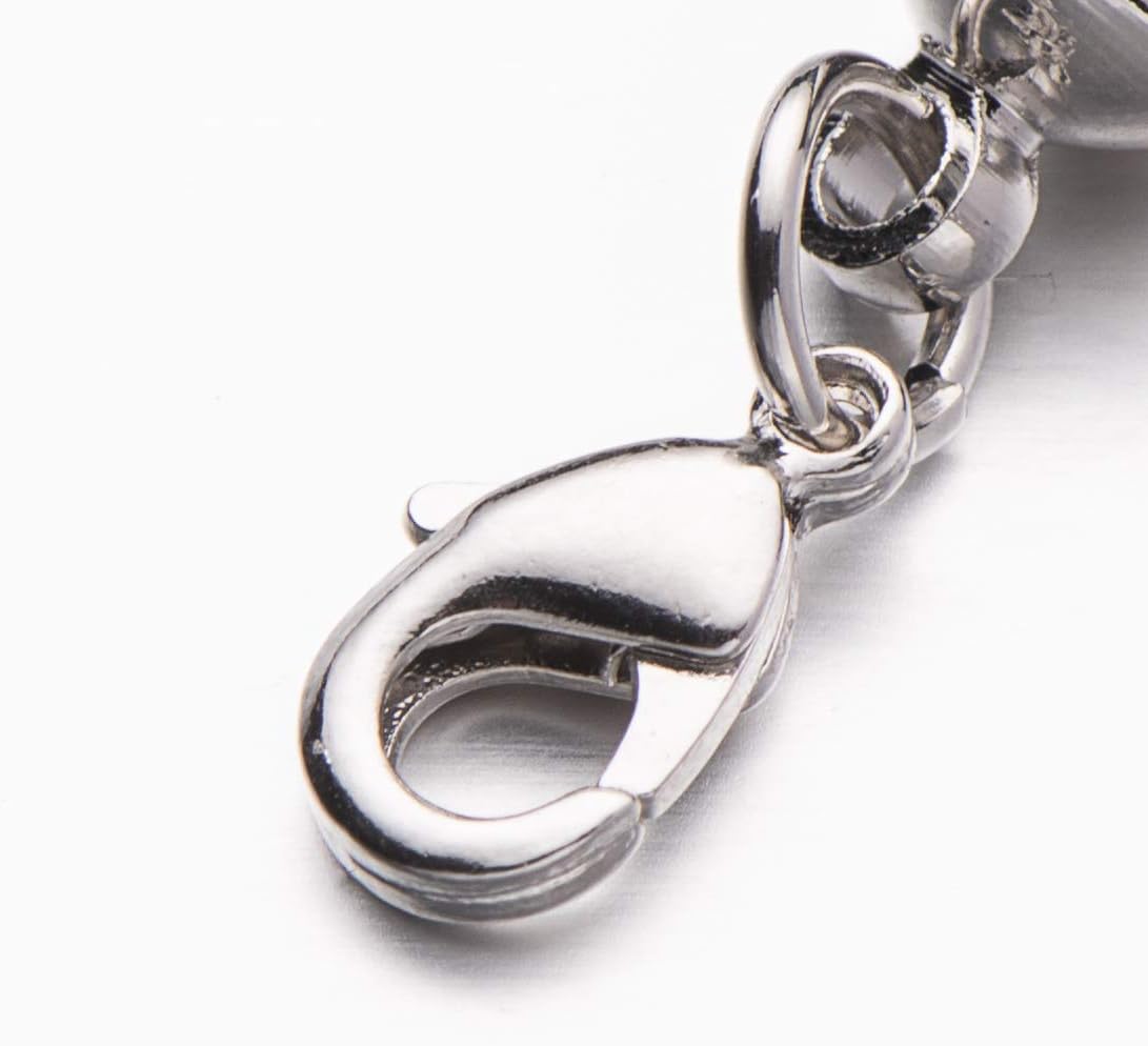 Zpsolution Plated ABS Pearl Magnetic Jewelry Clasps for Necklace Lobster Clasp White/Black/Grey 10mm