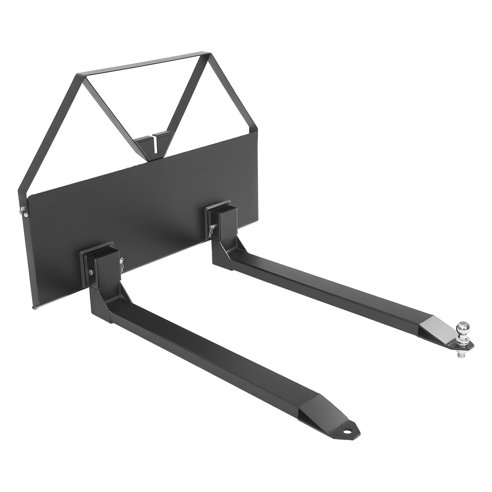 VEVOR Fourches à Palettes pour Chargeuses Compactes avec Cadre 1160 mm, Fourche 1220 mm, Capacité 1179 kg, Boule d'Attelage de Remorque 47,6 mm, Connexion Rapide, pour Chargeuses Compactes, Tracteurs