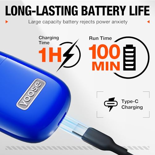 Image of yoose Nose Hair Trimmer for Men and Women, Alloy Unibody, Painless Trimming, IPX7 Waterproof, Washable, USB-C Rechargeable, Long-Lasing, Low Noise, Portable Travel Electric Nose Trimmer, Blue