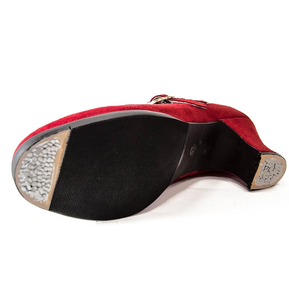 Zapatos de Flamenco de Dos Correas en Ante y Doble Suela