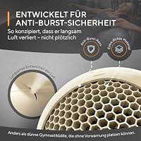 MANTRA SPORTS Gymnastikball – Sitzball, Pilates Ball für Büro & Rückentraining, Balance Ball für Schwangerschaft & Yoga, Anti-Burst mit Pumpe, Beige- 55cm – Ansicht 2