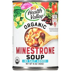Health Valley Organic Soup, No Salt Added, Minestrone, 15 Ounce (Pack of 12)