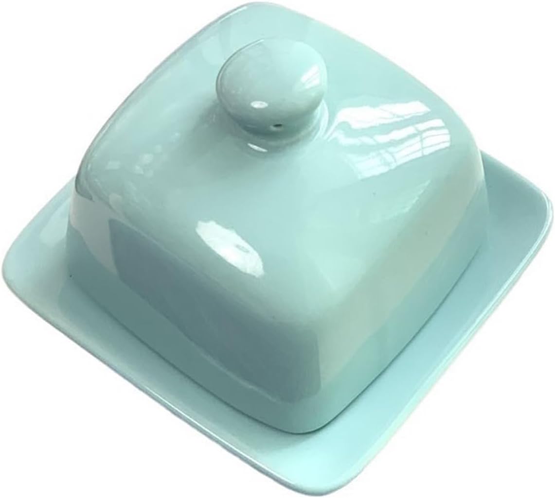Butter Dishes Home Scandinavian Style Ceramic Butter Box Plate Small Storage Plate with Lid Snack Cheese Plate Butter Storage