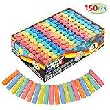 JOYIN 150 Pcs Sidewalk Chalk Set in 30 Packs, 5 Colors, Giant Box Non-Toxic Jumbo Washable Chalk for Outdoor Art Play, Painting on Chalkboard, Kitchen, Blackboard, Playground, Outdoor