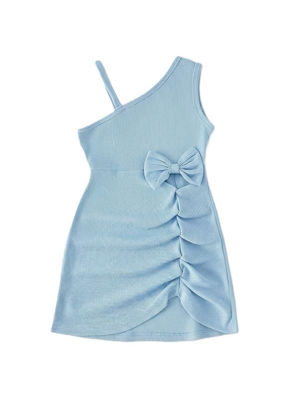 Image of Niren Enterprise Printed Knee Length Sleeveless Asymmetric Neck Stylish Girls Party Dress